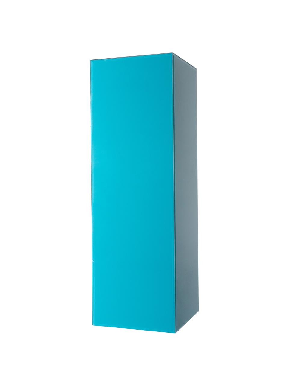 Socle verre bleu Pillar, Bleu, larg. 28 x haut. 90 cm