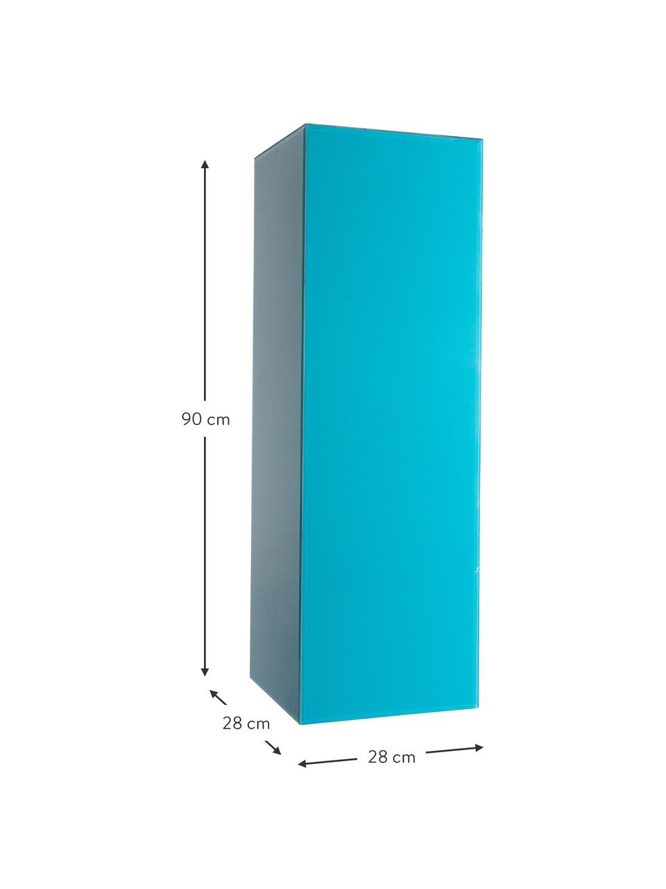 Glas-Dekosäule Pillar in Blau, Gestell: Mitteldichteholzfaserplat, Blau, B 28 x H 90 cm