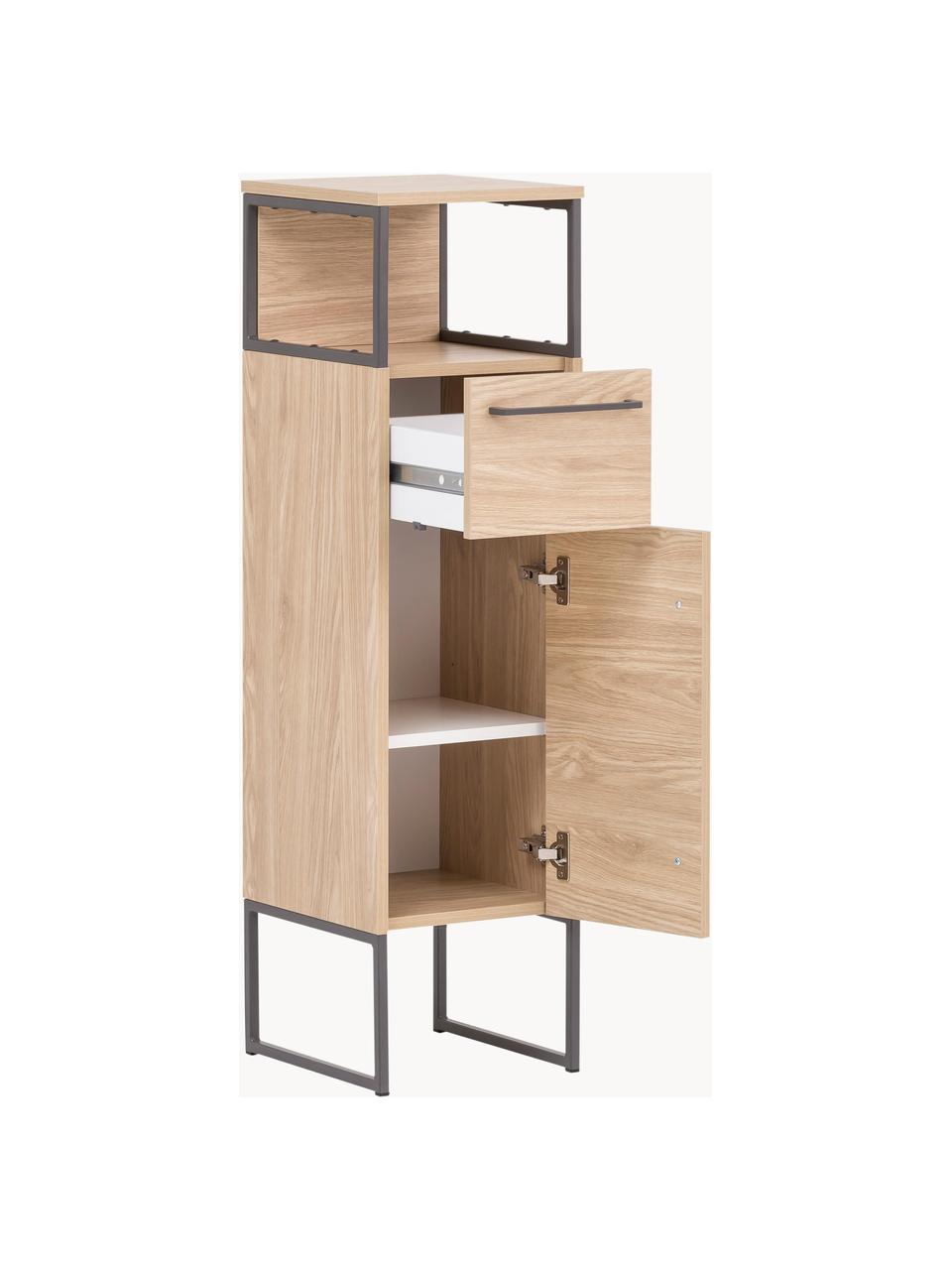 Bad-Midischrank Rosalie in Eichenholz-Optik, B 30 cm, Beige, Eichenholz-Optik, B 30 x H 113 cm