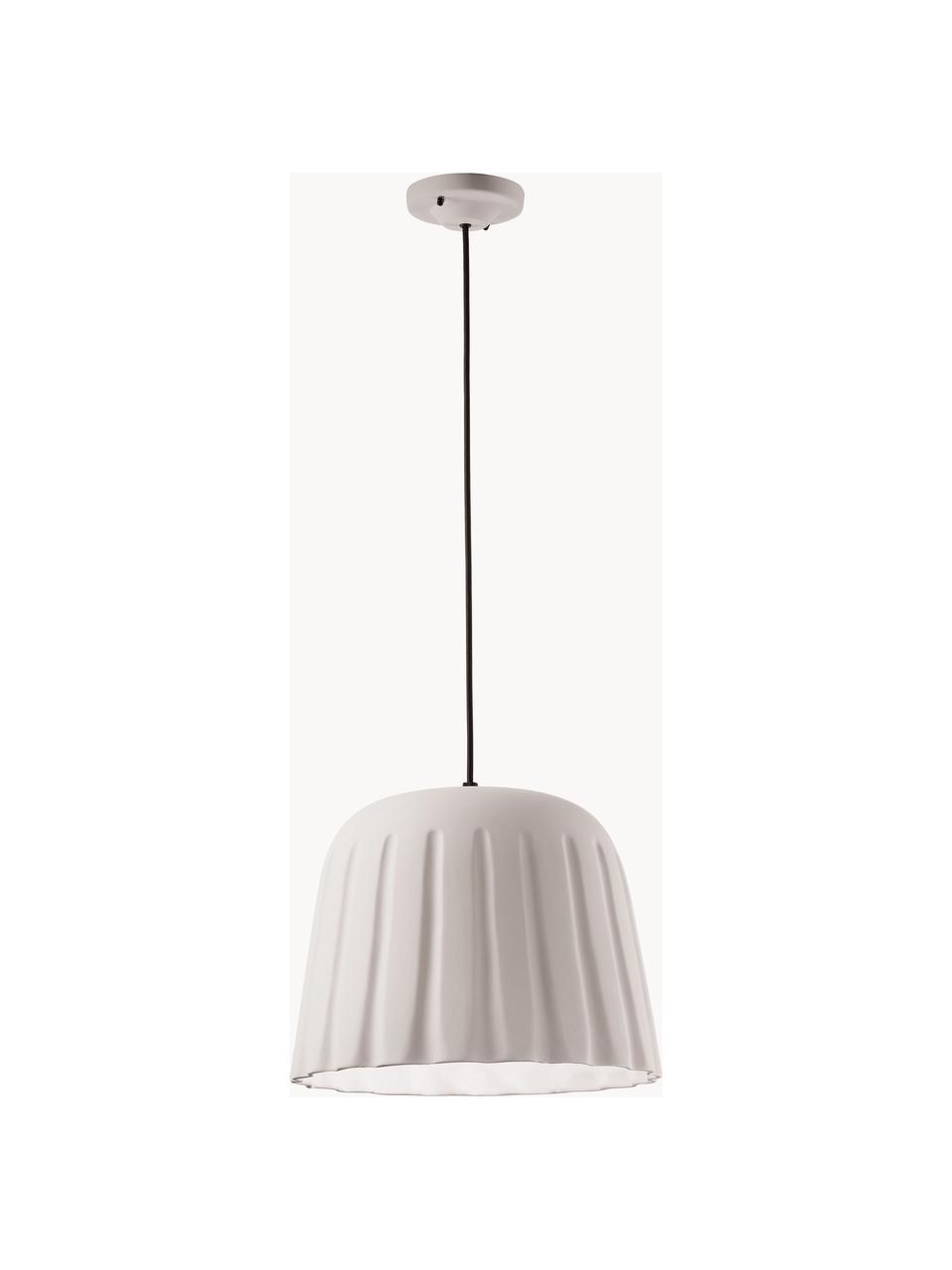 Handgemaakte hanglamp Madame Gres, Lampenkap: keramiek, Crèmewit, Ø 40 x H 30 cm