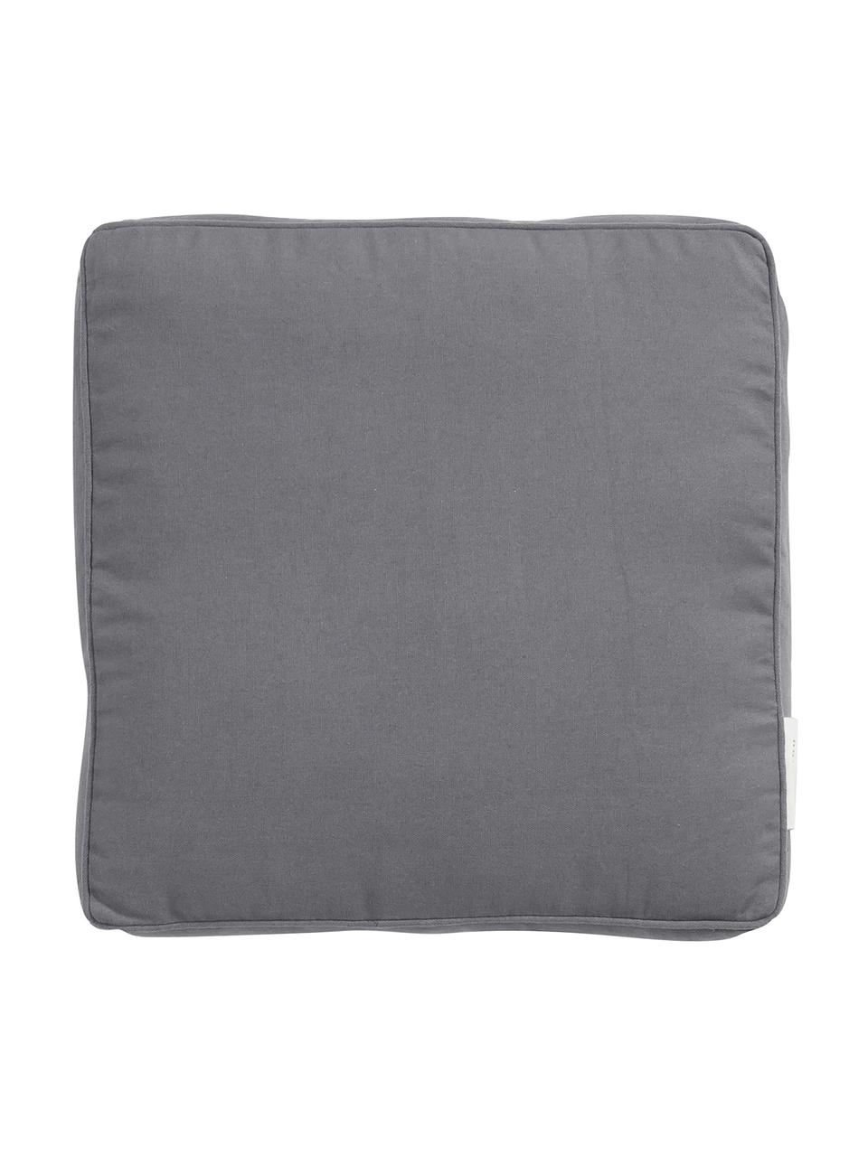 Cojín de asiento Zoe, Funda: 100% algodón, Gris oscuro, An 45 x L 45 cm