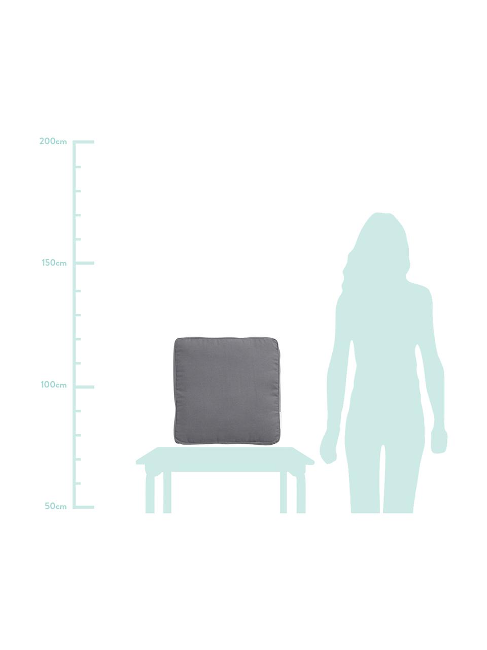 Cojín de asiento Zoe, Funda: 100% algodón, Gris oscuro, An 45 x L 45 cm