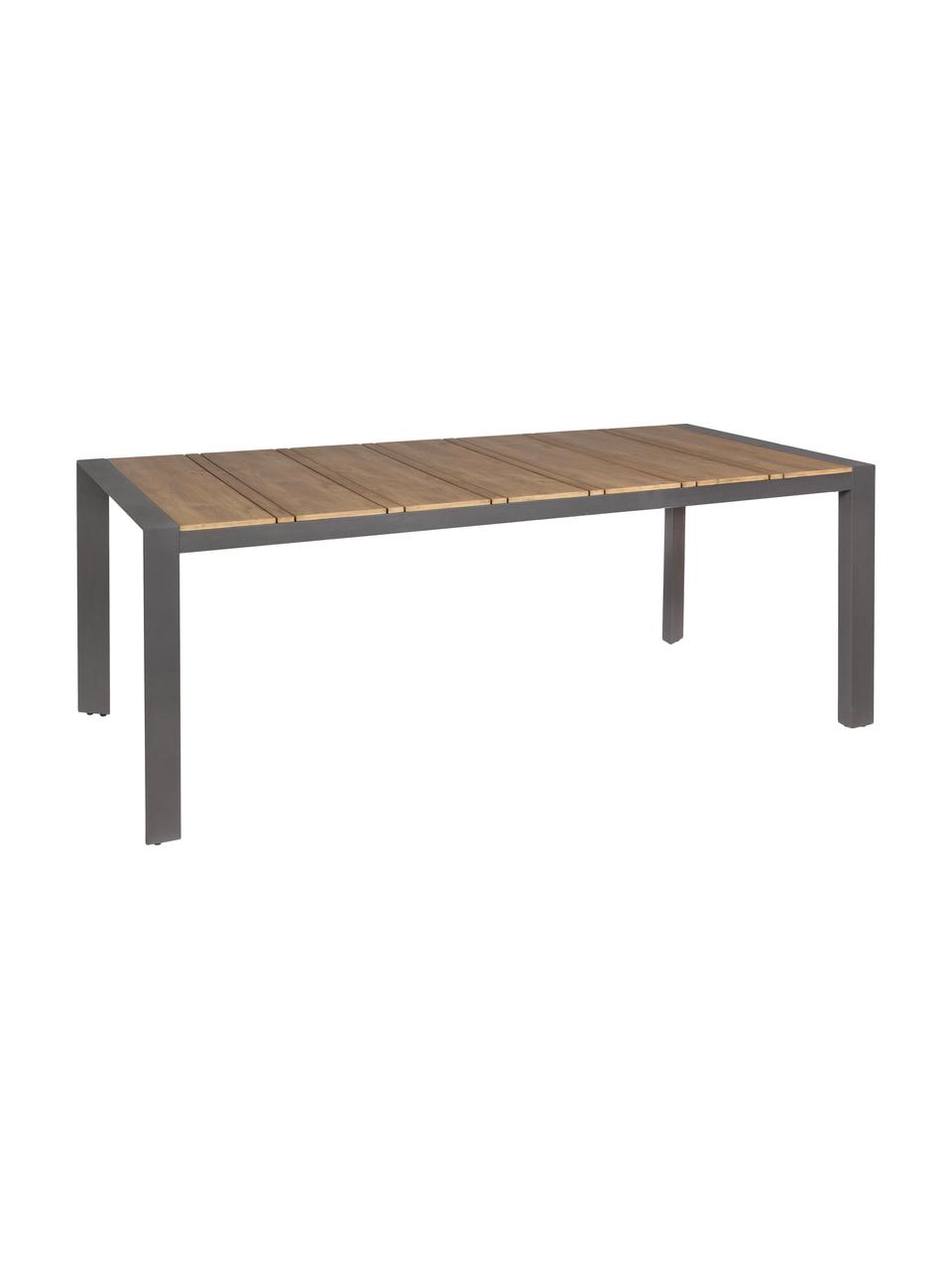 Tavolo da giardino Elias, 198 x 100 cm, Gambe: alluminio verniciato a po, Antracite, marrone, Larg. 198 x Prof. 100 cm