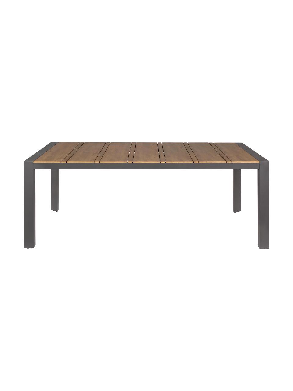 Tavolo da giardino Elias, 198 x 100 cm, Gambe: alluminio verniciato a po, Antracite, marrone, Larg. 198 x Prof. 100 cm