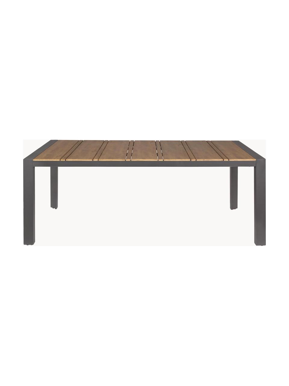 Tavolo da giardino Kubik, 198 x 100 cm, Gambe: alluminio verniciato a po, Compensato, grigio scuro, Larg. 198 x Prof. 100 cm