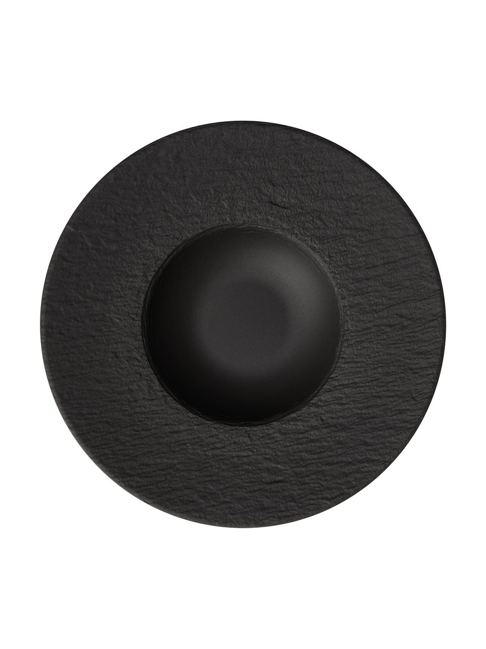 Vajilla deporcelana Rock, 2 comensales (6 pzas.), Porcelana, Negro, Set de diferentes tamaños