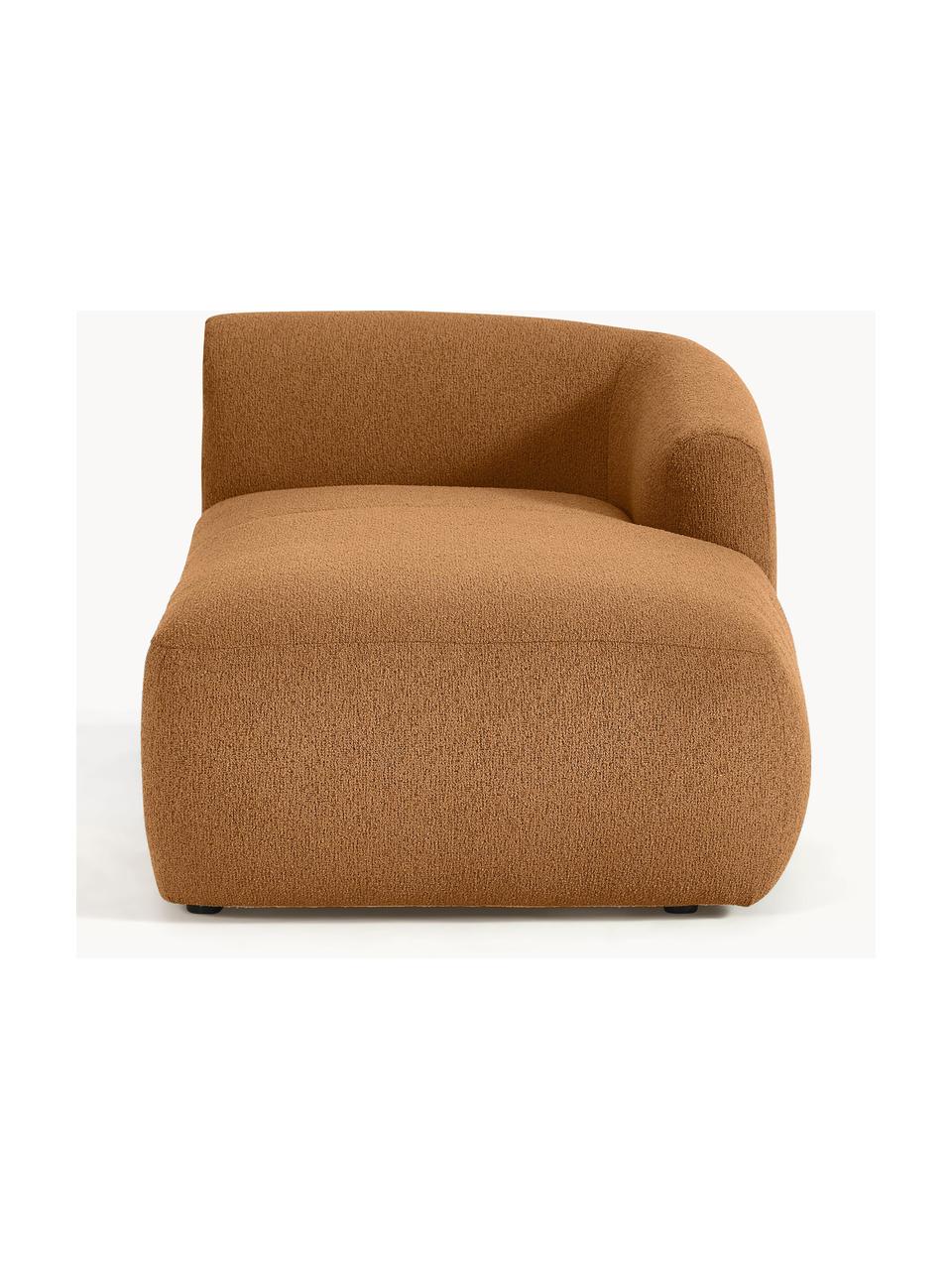 Moduł narożny bouclé Sofia, Tapicerka: bouclé (100% poliester) D, Stelaż: drewno świerkowe z certyf, Nogi: tworzywo sztuczne, Jasnobrązowy bouclé, S 185 x G 92 cm, oparcie lewostronne