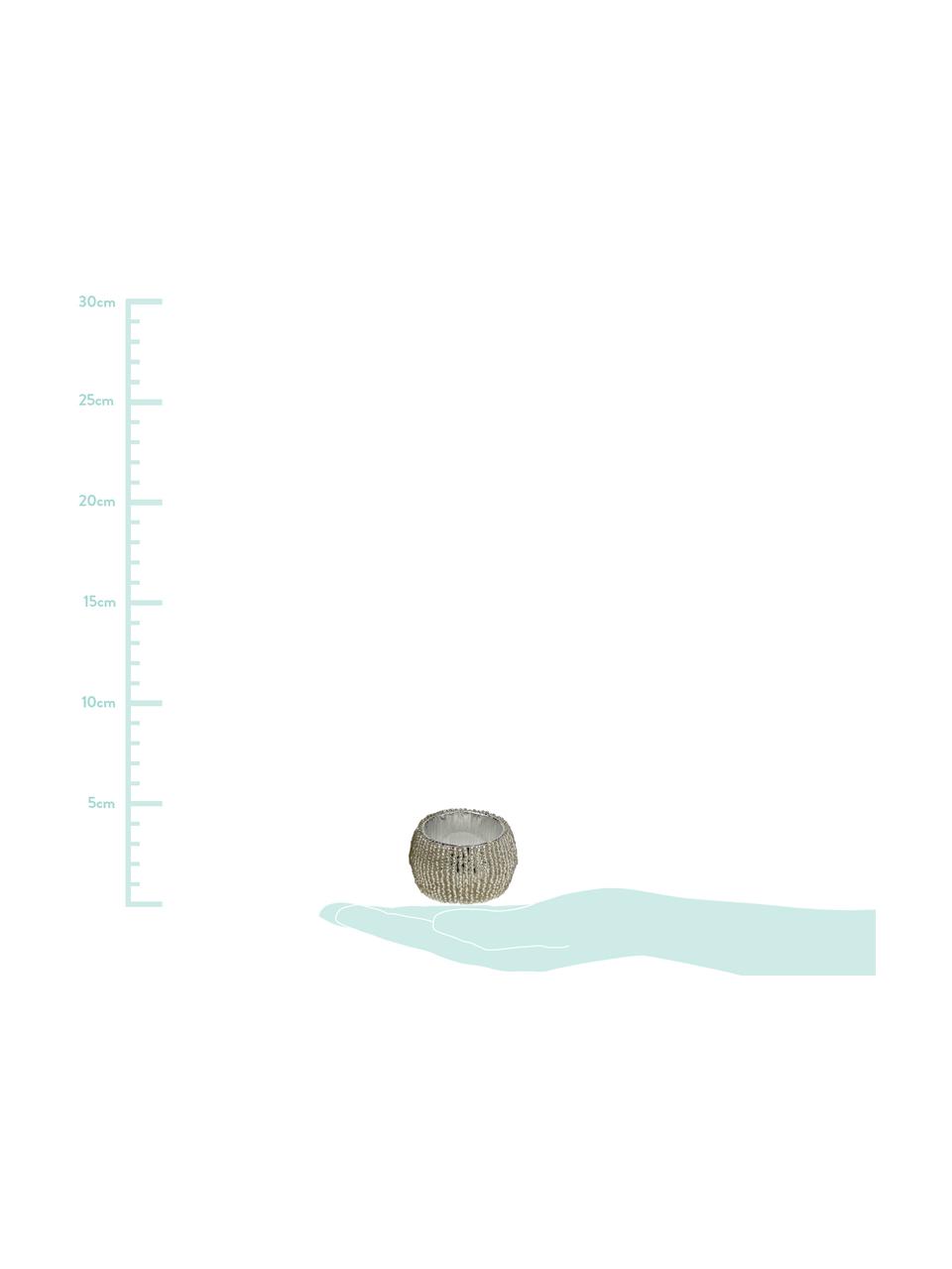 Obrączka na serwetkę Perla, 6 szt., Odcienie srebrnego, Ø 5 x W 3 cm