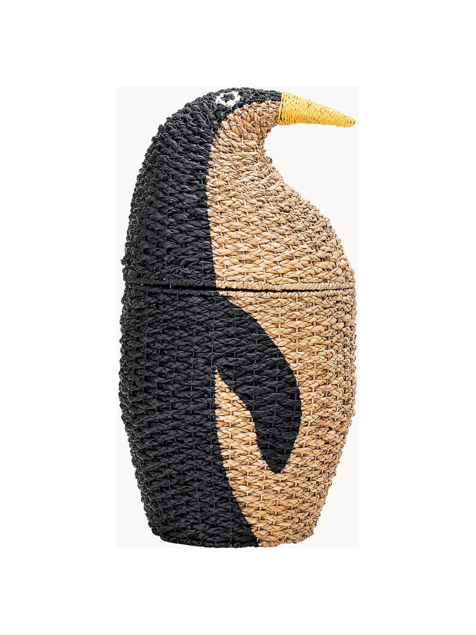 Panier de rangement pingouin Nena, Herbe Bankuan, Noir, beige, jaune, Ø 37 cm