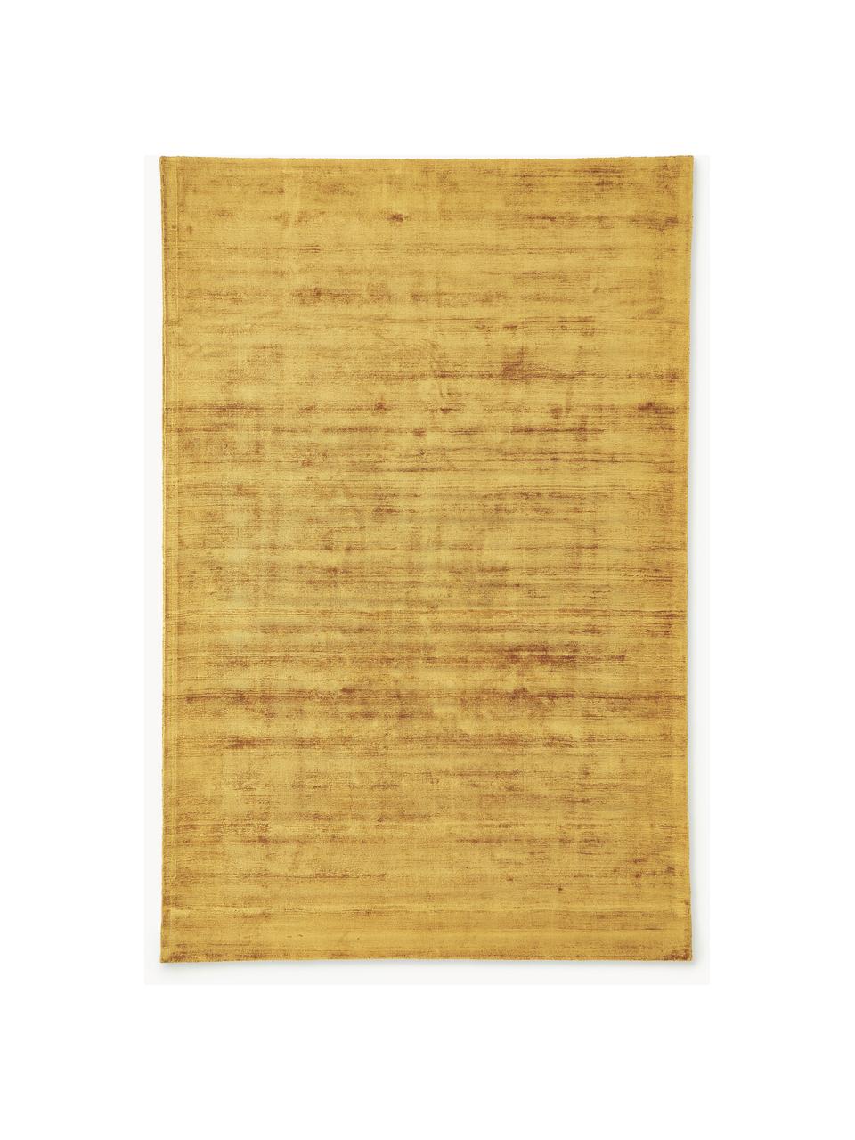 Tapis en viscose tissé main Jane, Jaune soleil, larg. 200 x long. 300 cm (taille L)