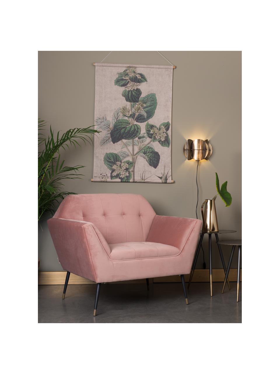 Fauteuil en velours vieux rose Kate, Velours vieux rose