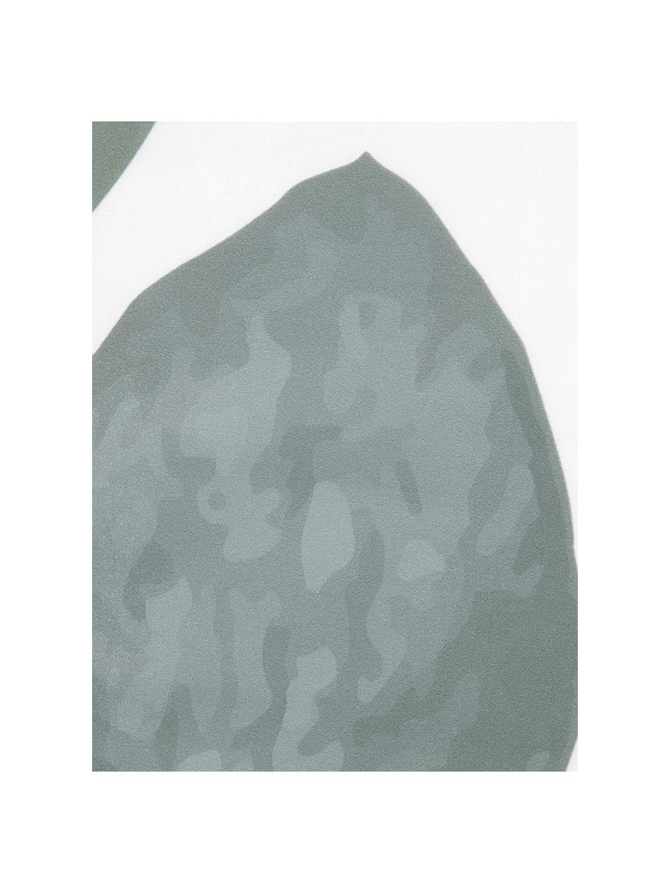 Perkálový povlak na polštář s motivem listů Eukalyptus, 2 ks, Zelená, krémově bílá, Š 40 cm, D 80 cm
