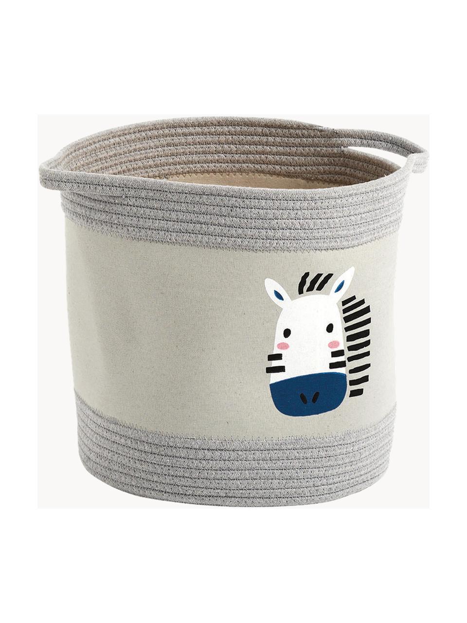 Panier de rangement enfant Zebra, 90 % polyester, 10 % coton, Tons gris, multicolore, Ø 30 x haut. 30 cm