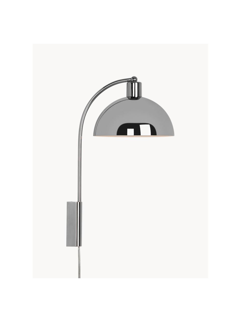 Grote wandlamp Ellen met stekker, Glanzend zilverkleurig, D 26 x H 43 cm