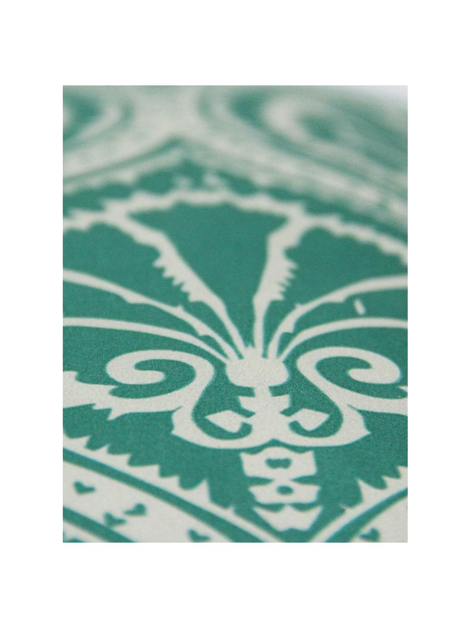Gemusterte Kissenhülle Sophie, 100% Polyester, Weiß, Grün, 40 x 40 cm
