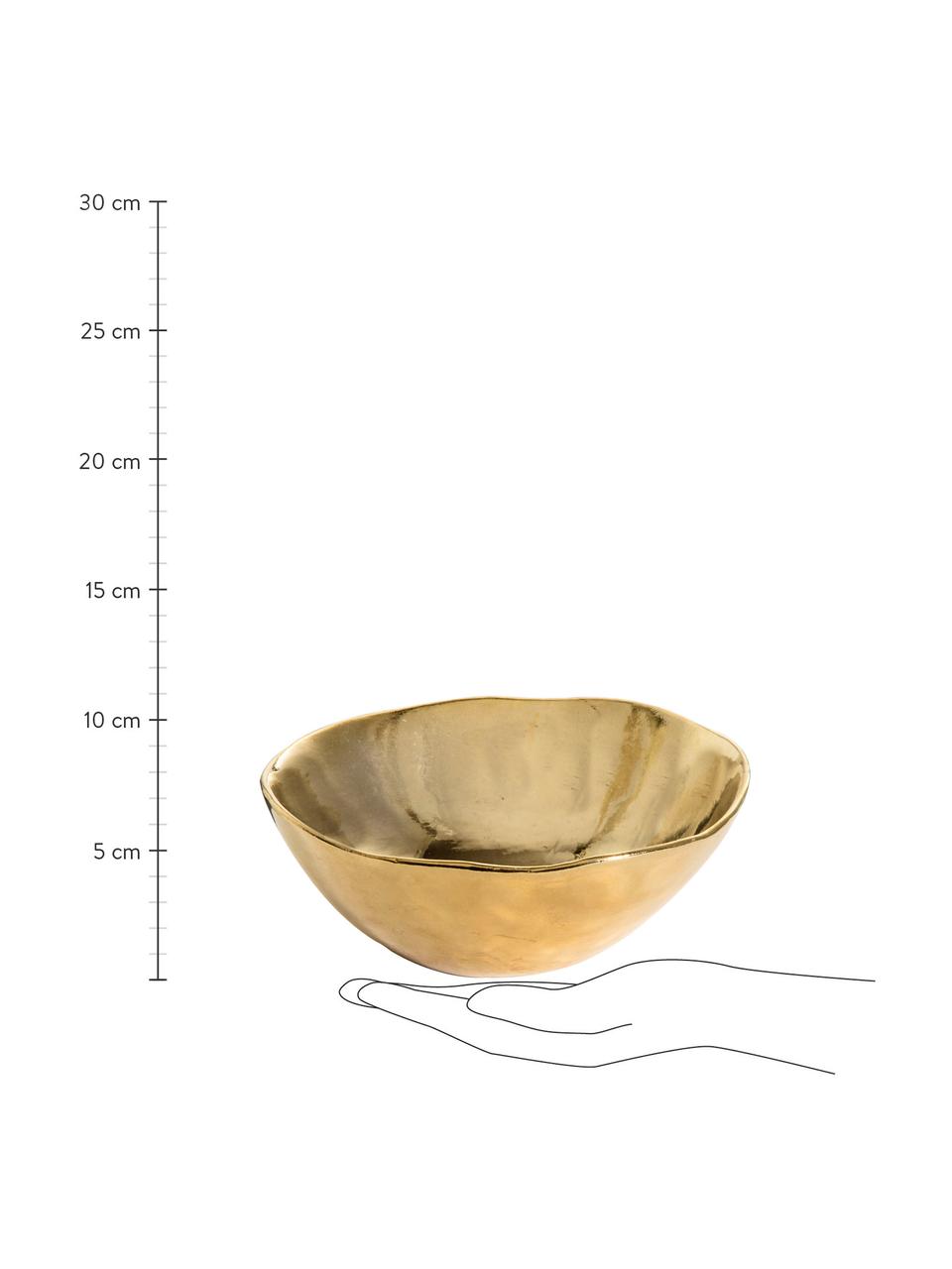 Goudkleurige porseleinen schaal Funky Table met onregelmatige rand, Porselein, Goudkleurig, Ø 19 x H 5 cm