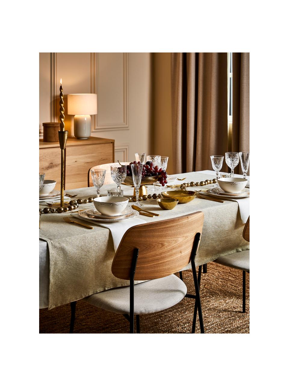 Porzellan-Schale Funky Table mit unregelmässigem Rand, Porzellan, Goldfarben, Ø 19 x H 5 cm