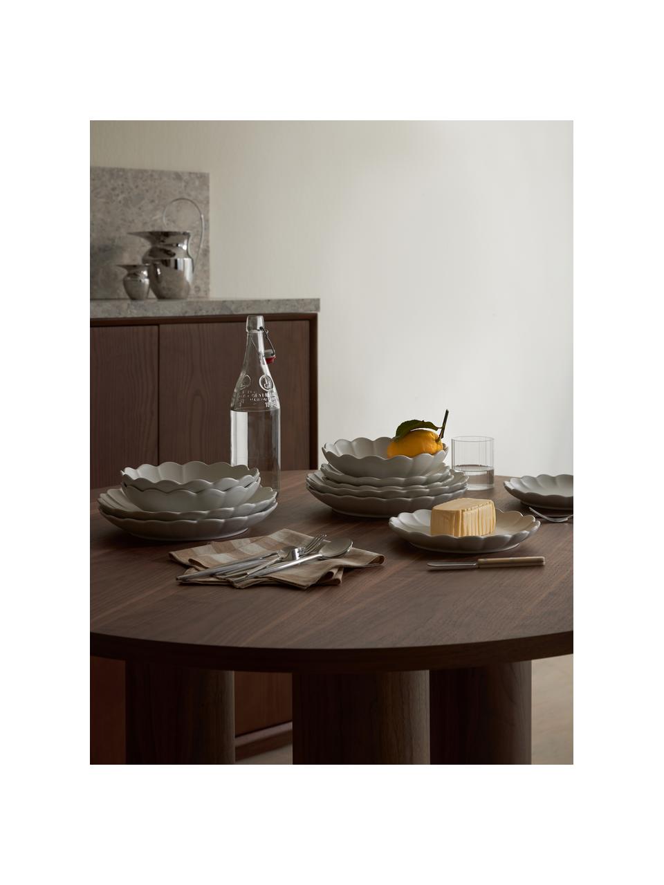 Serviesset Sabina, 4 personen (12-delig), Keramiek, Mat wit, Set met verschillende groottes