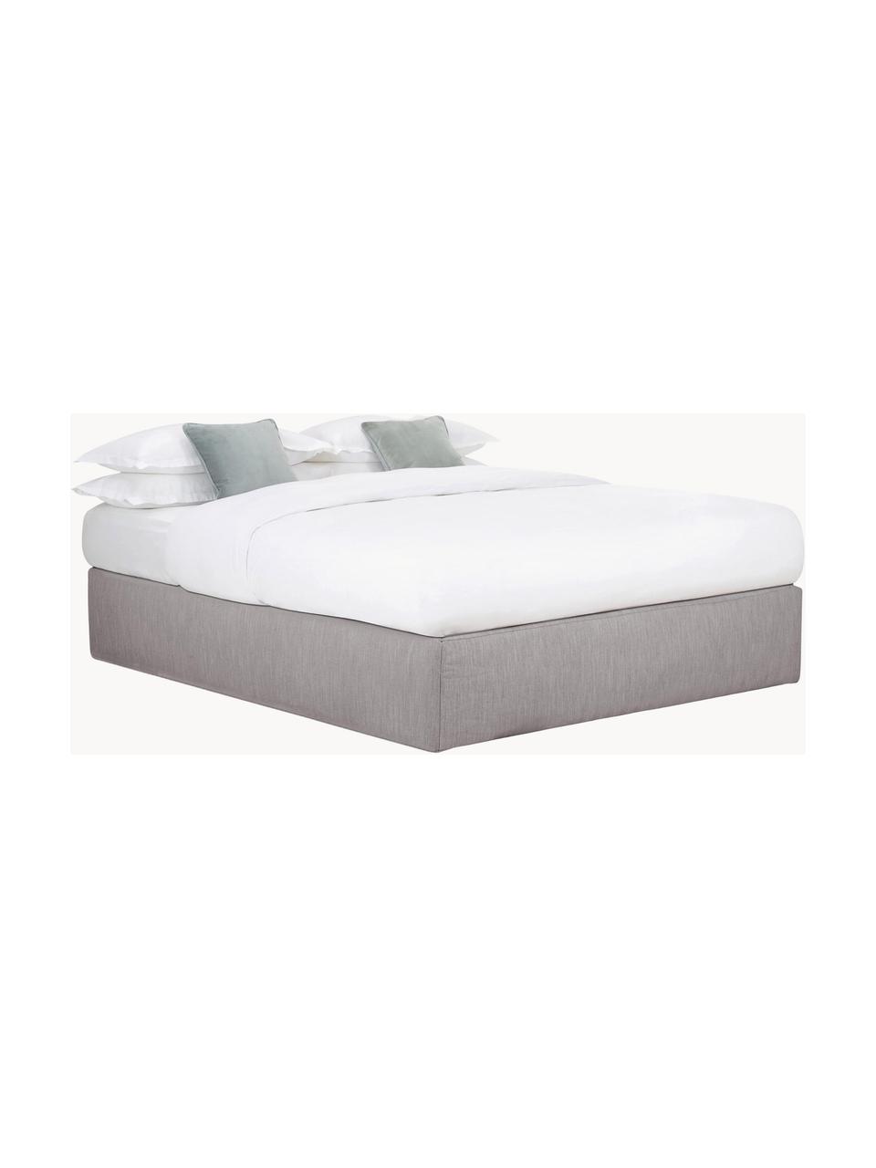 Boxspringbett Enya, Matratze: 5-Zonen-Taschenfederkern, Webstoff Grau, B 140 x L 200 cm, Härtegrad H2