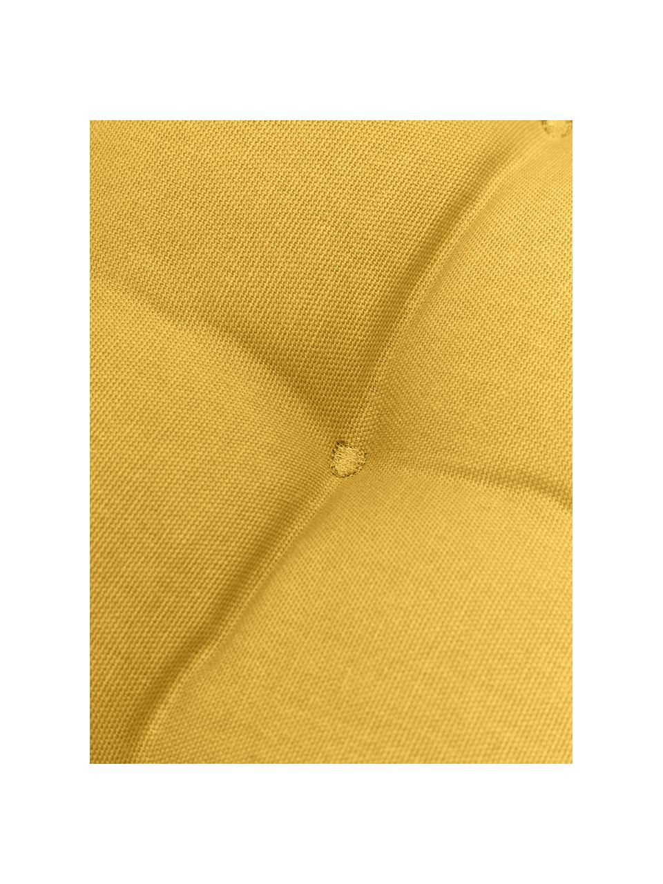 Coussin de chaise 40x40 jaune à houppes Ava, Jaune, larg. 40 x long. 40 cm