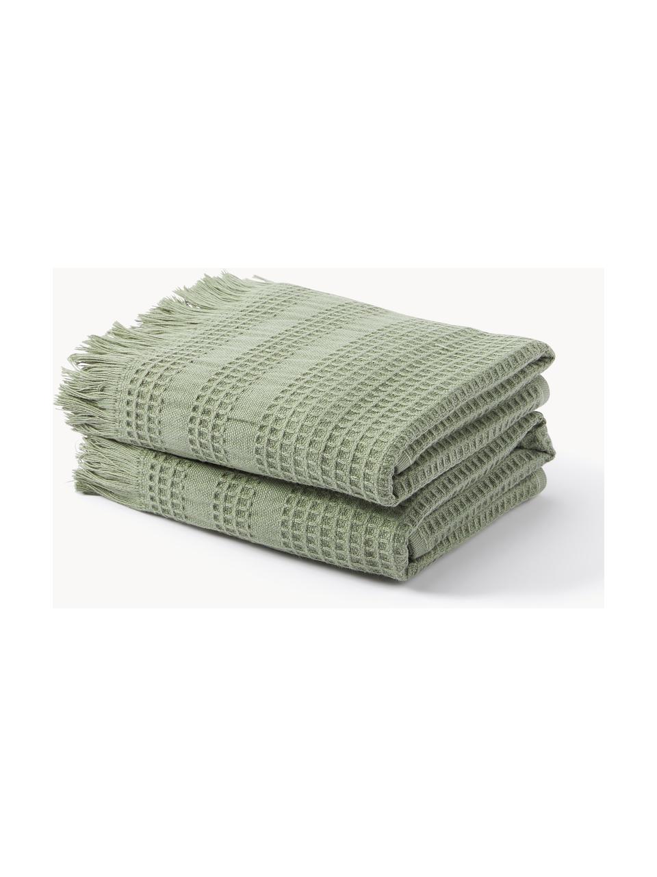 Ręcznik z piki waflowej Yara, różne rozmiary, Oliwkowy zielony, Ręcznik, S 50 x D 100 cm, 2 szt.