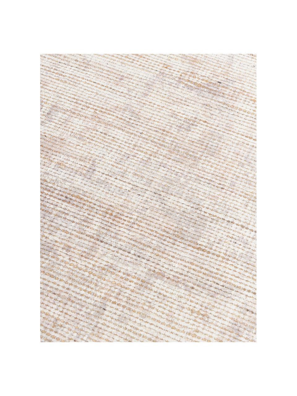 Laagpolig vloerkleed Alisha, 63% jute, 37% polyester, Beige, gebroken wit, B 120 x L 180 cm (maat S)