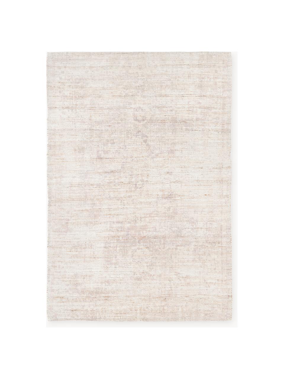 Laagpolig vloerkleed Alisha, 63% jute, 37% polyester, Beige, gebroken wit, B 120 x L 180 cm (maat S)