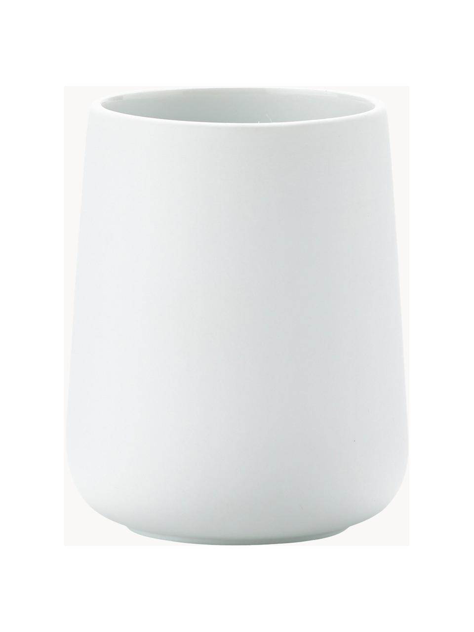 Pohár na zubné kefky z porcelánu Nova One, Porcelán, Biela, Ø 8 x V 10 cm