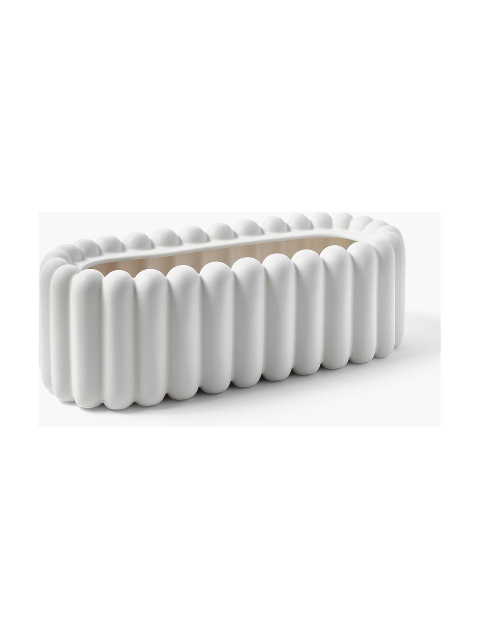 Portavaso Mist, larg. 35 cm, Ceramica, Bianco opaco, Larg. 35 x Alt. 15 cm