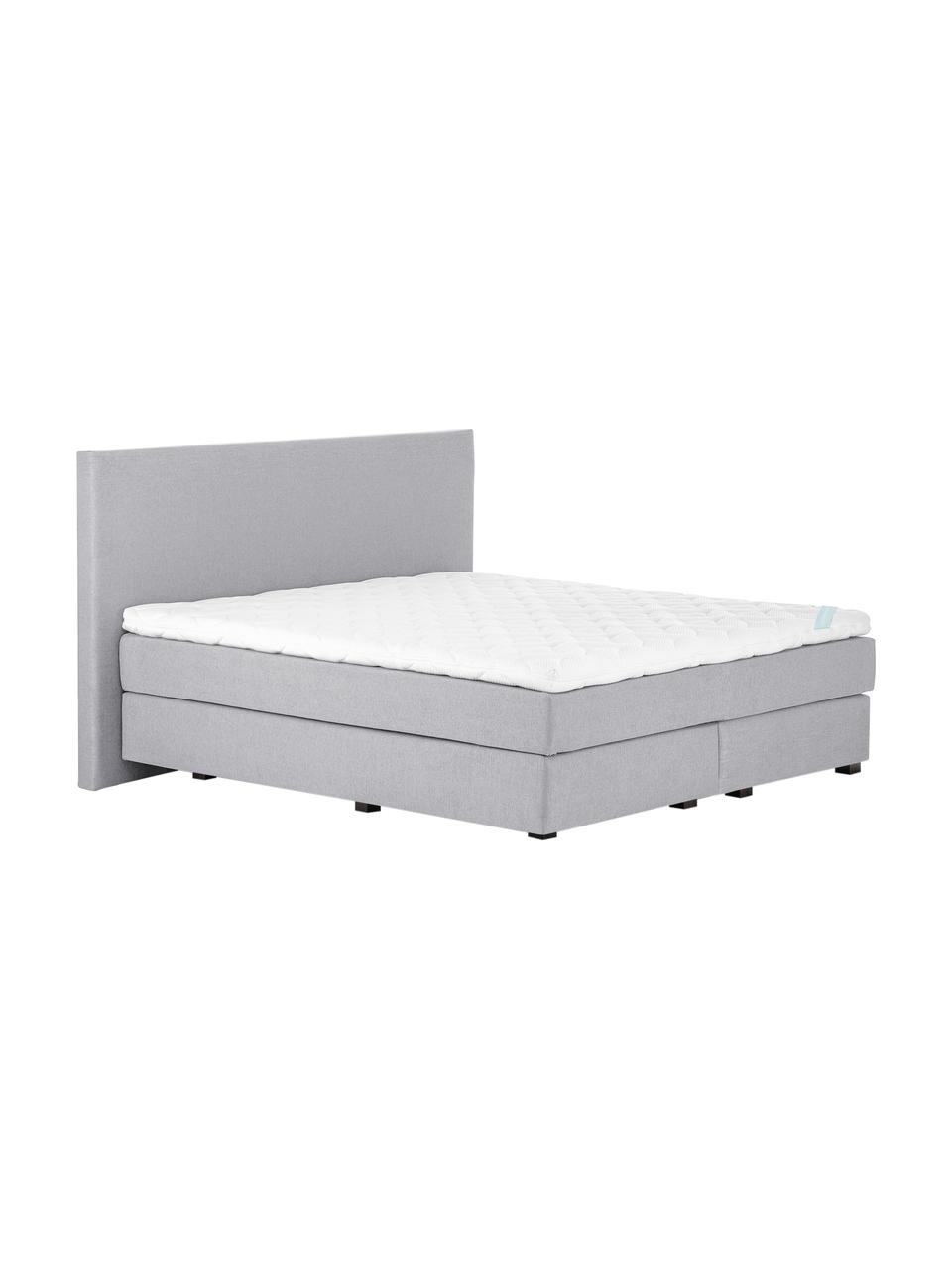 Letto boxspring premium Eliza, Materasso: a molle insacchettate a 7, Piedini: legno di faggio massiccio, Grigio, 200 x 200