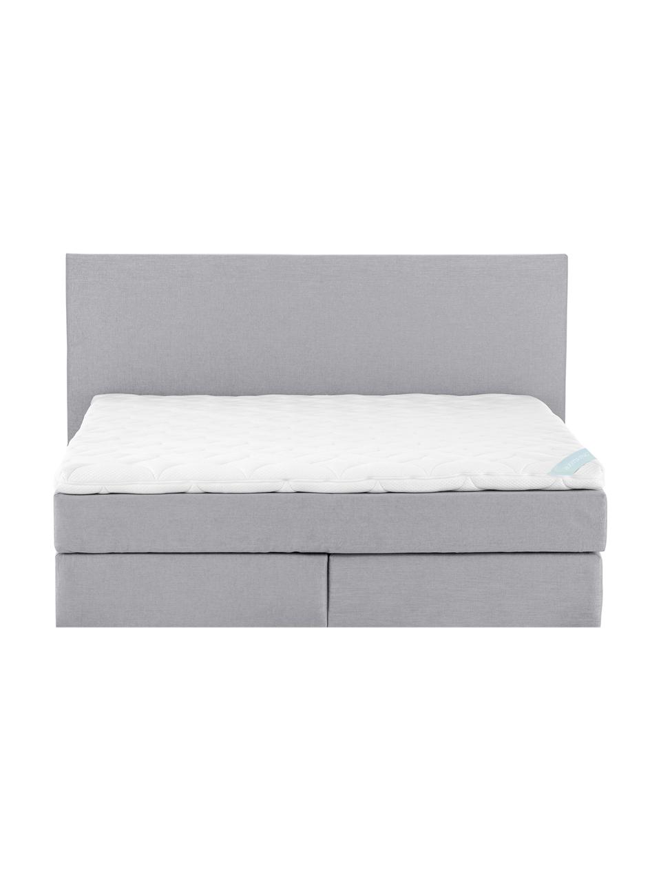 Letto boxspring premium Eliza, Materasso: a molle insacchettate a 7, Piedini: legno di faggio massiccio, Grigio, 200 x 200