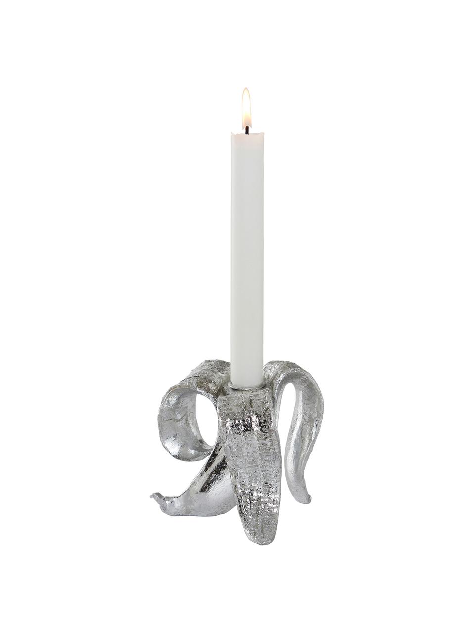 Candelabro Banaan, Materiale sintetico, Argento, Ø 12 x Alt. 11 cm