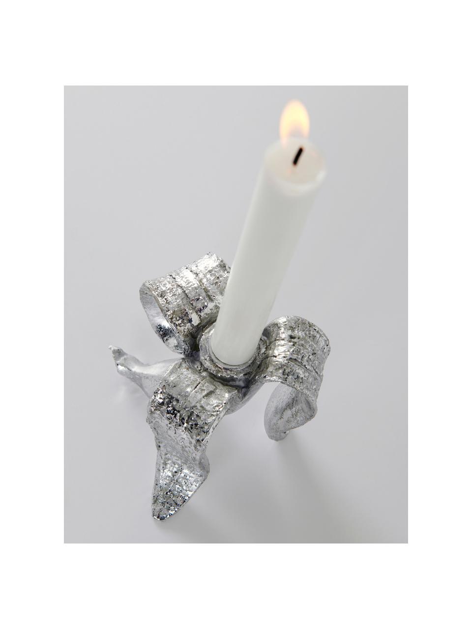 Świecznik Banaan, Tworzywo sztuczne, Odcienie srebrnego, Ø 12 x W 11 cm