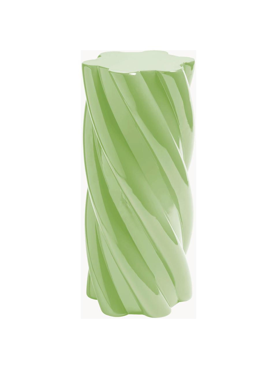 Table d'appoint en verre Marshmallow, Fibre de verre, Vert clair, Ø 25 x haut. 55 cm