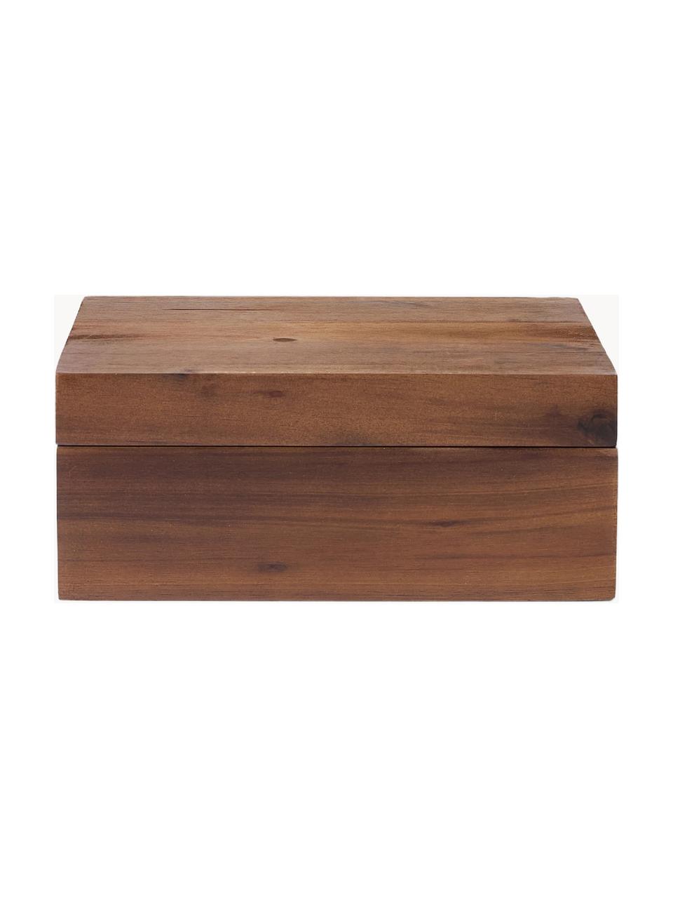 Gewürzboxen Wood aus Akazienholz, 7er-Set, Box: Akazienholz, Becher: Glas, Löffel: Stahl, beschichtet, Akazienholz, Set mit verschiedenen Größen