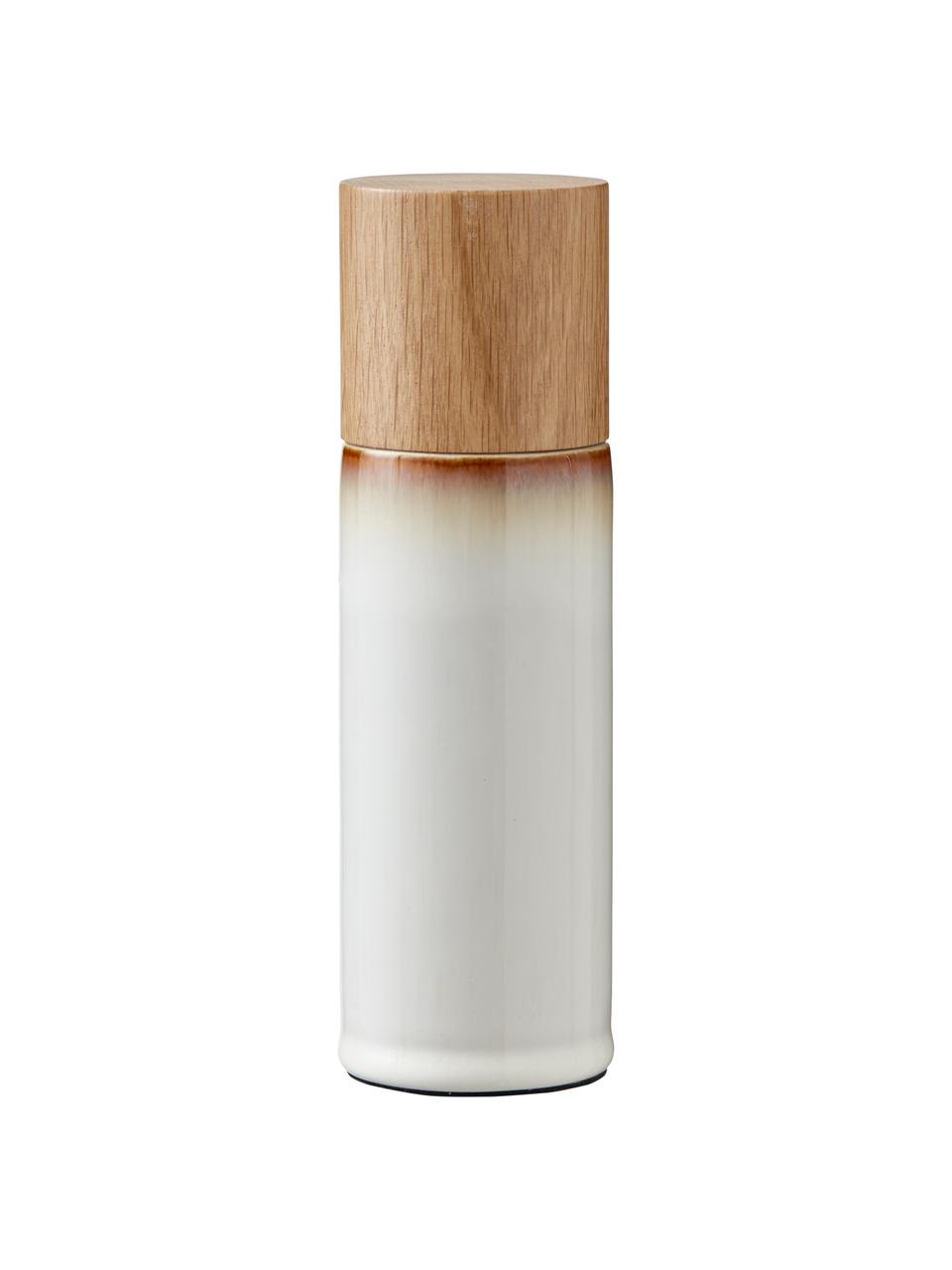 Salière et poivrière Bitz, 2 élém., Blanc crème, bois clair, Ø 5 x haut. 17 cm