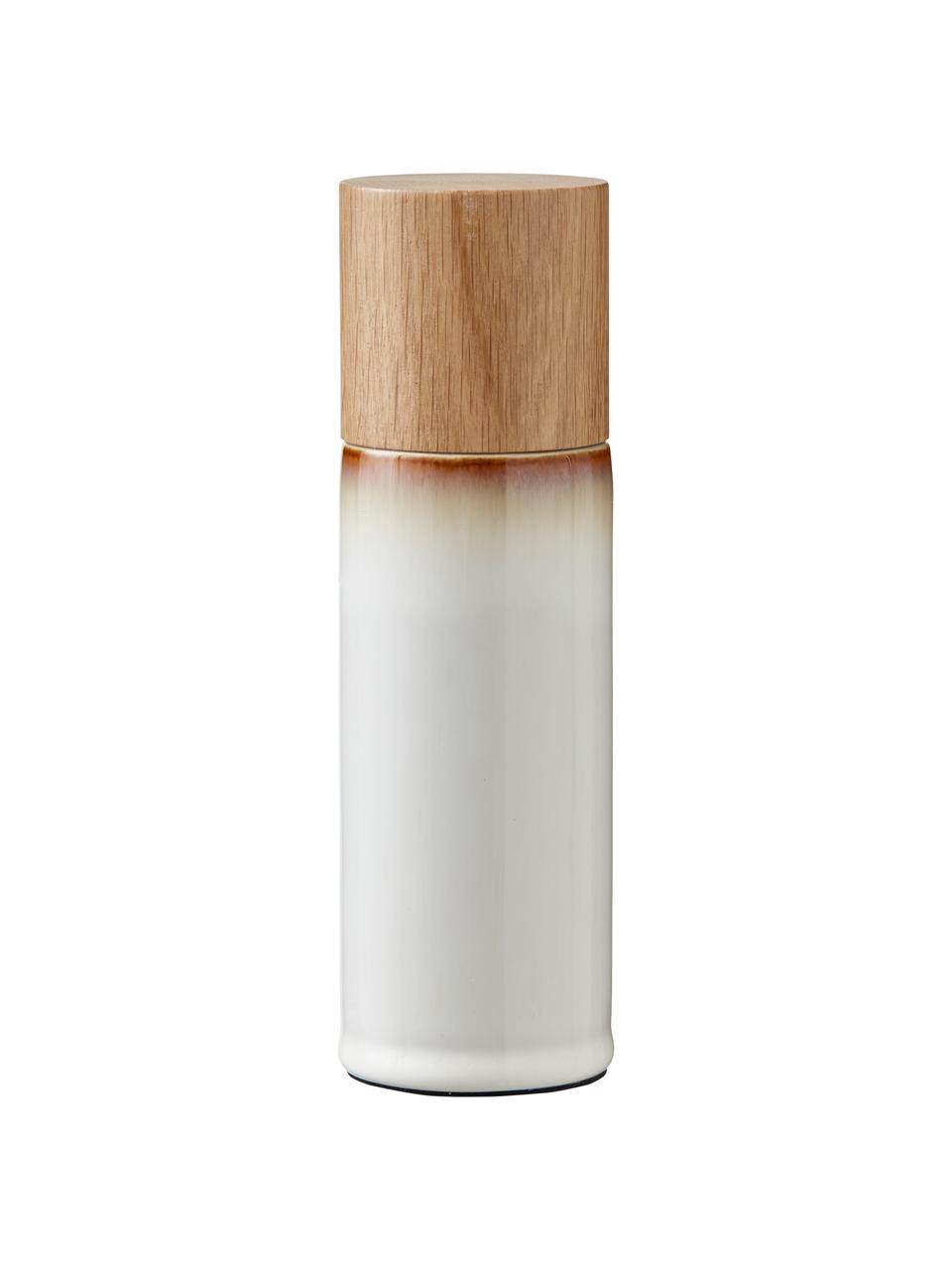 Zout- en peperstrooier Bizz, 2-delig, Deksel: hout, Crèmewit, bruin, hout, Ø 5 x H 17 cm