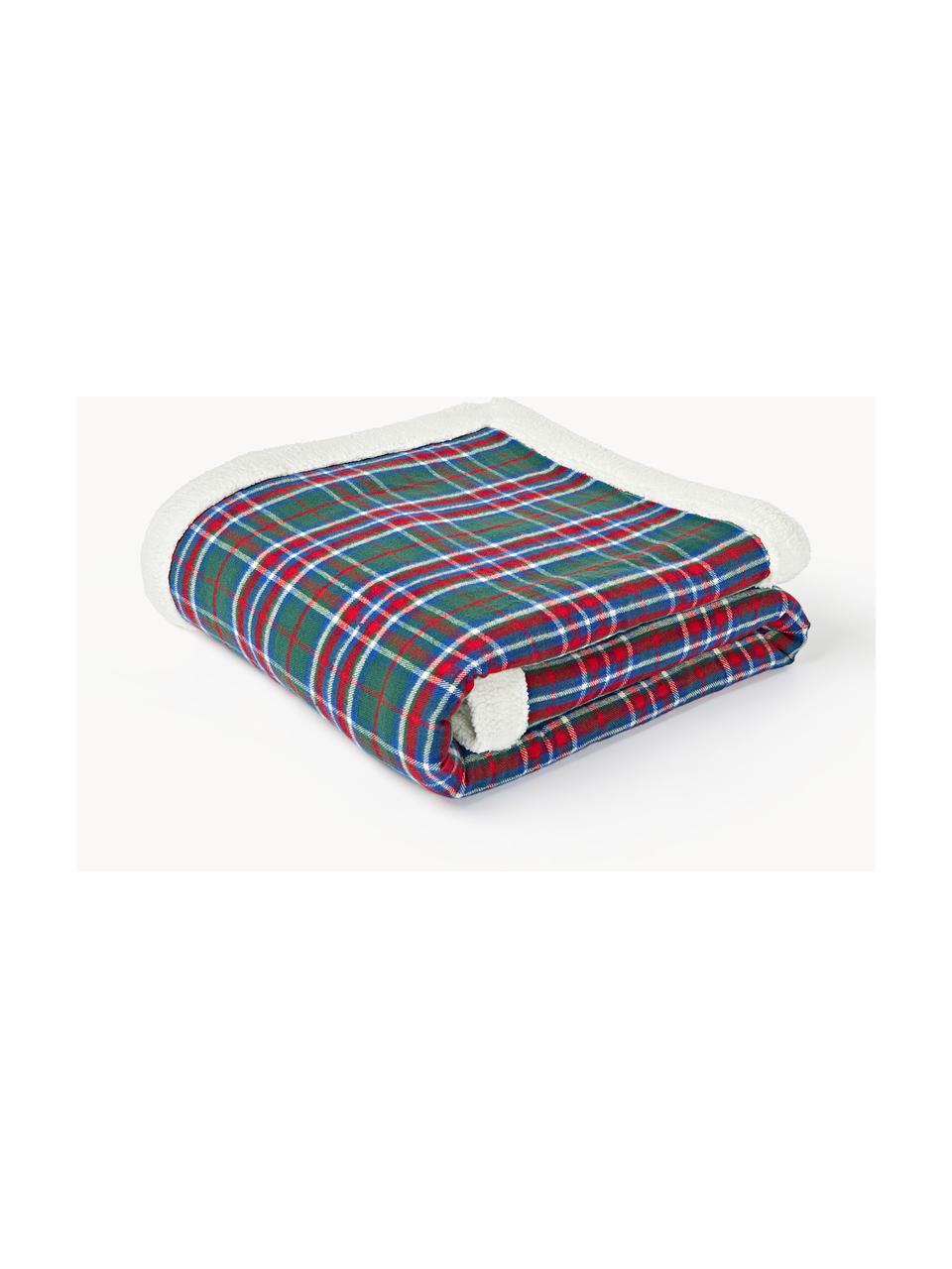 Zachte geruite plaid Gavin, Donkergroen, B 130 x L 170 cm