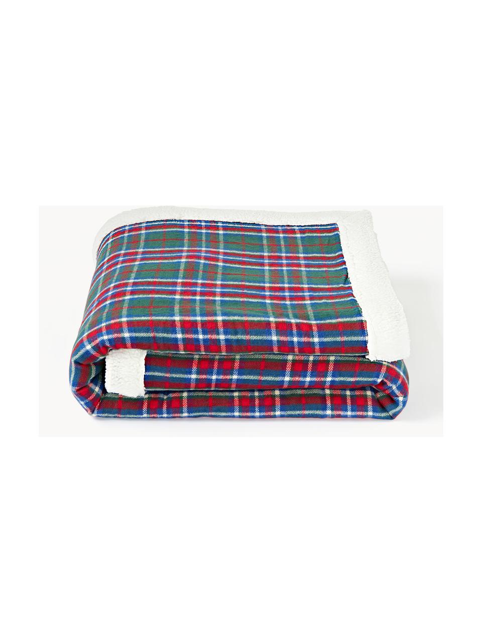 Zachte geruite plaid Gavin, Donkergroen, B 130 x L 170 cm