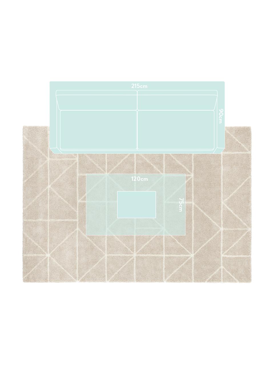 Vloerkleed Arles, Bovenzijde: 85% polypropyleen, 15% po, Onderzijde: jute, Beige, crèmekleurig, 200 x 290 cm