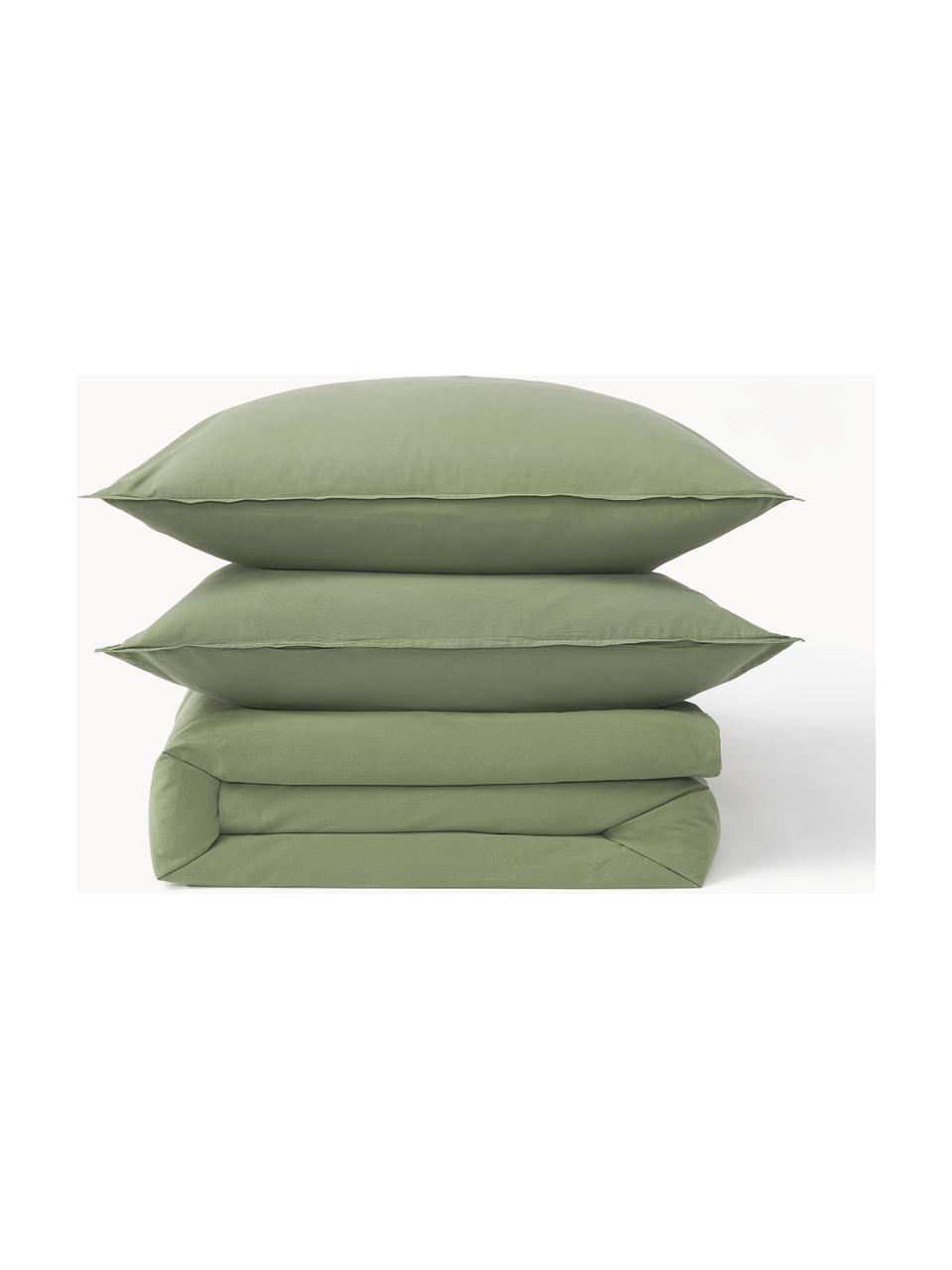 Copripiumino in cotone lavato Darlyn, 100% cotone
Densità dei fili 150, qualità standard

La biancheria da letto in cotone è piacevolmente morbida sulla pelle, assorbe bene l'umidità ed è adatta per chi soffre di allergie

Uno speciale processo di lavaggio conferisce al tessuto un aspetto stonewash robusto e irregolare. Questo rende anche il tessuto morbido ed elastico al tatto e gli conferisce un aspetto stropicciato naturale che non richiede stiratura e trasuda intimità.

Il materiale utilizzato in questo prodotto è testato per le sostanze nocive e certificato secondo lo STANDARD 100 by OEKO-TEX®, 4265CIT, CITEVE, Verde oliva, Larg. 200 x Lung. 200 cm