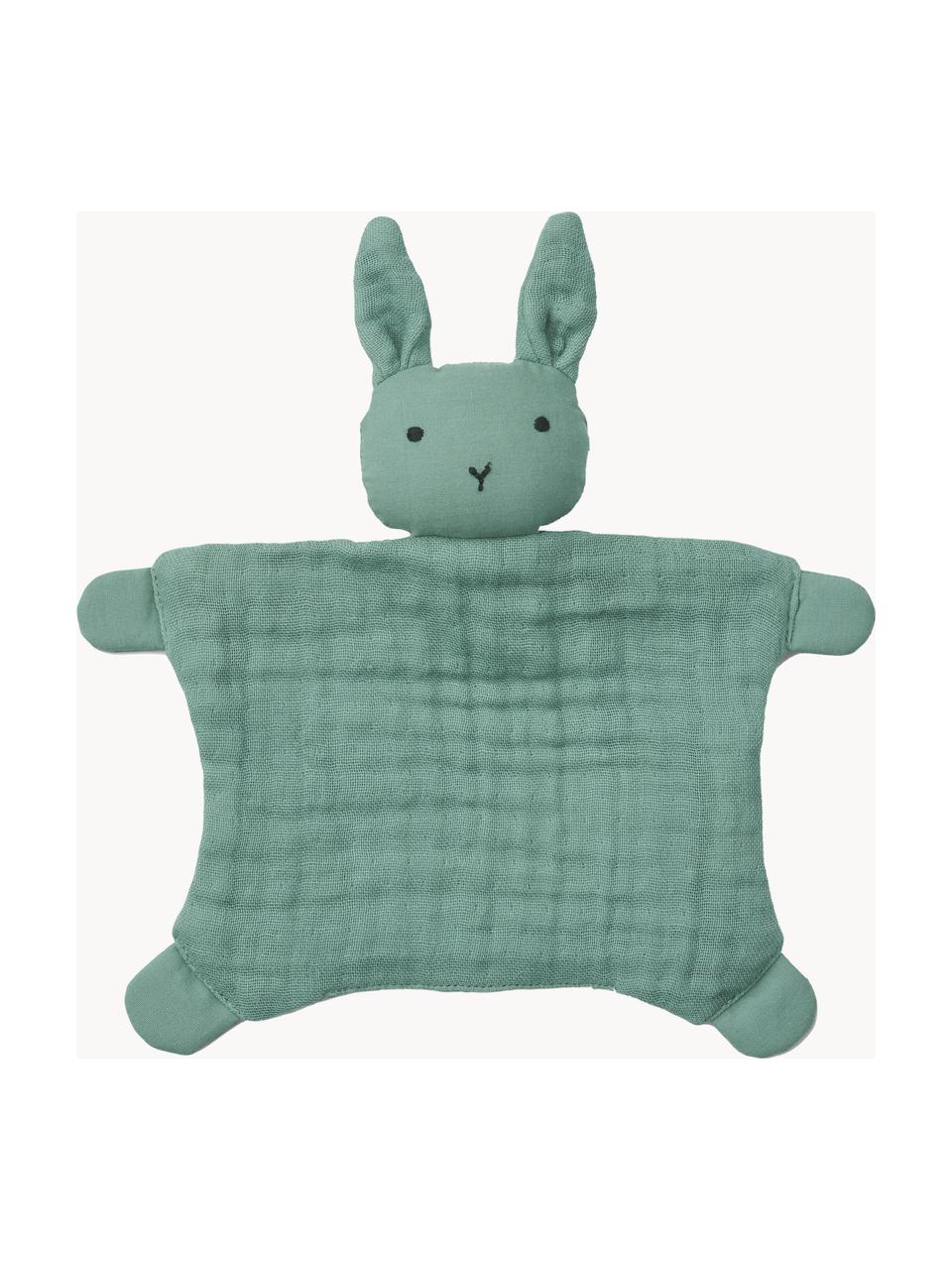 Doudou pour bébé Amaya, 100% coton, Vert turquoise, larg. 20 x long. 22 cm