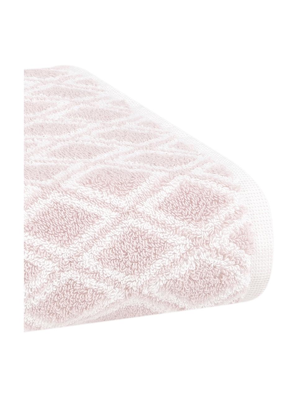 Wende-Handtuch Ava mit grafischem Muster, Rosa, Cremeweiß, Handtuch, B 50 x L 100 cm, 2 Stück
