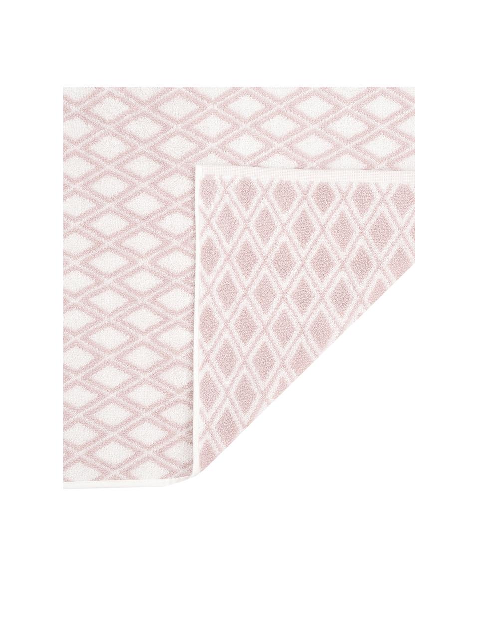 Serviette de toilette réversible en coton pur Ava, Rose, blanc crème, Serviettes de toilette, larg. 50 x long. 100 cm , 2 pièces