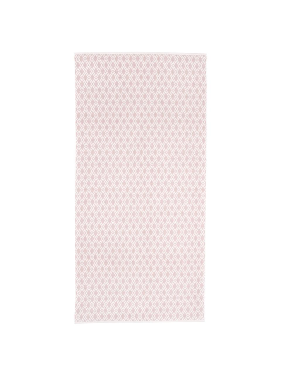 Asciugamano reversibile con motivo grafico Ava, Rosa, bianco crema, Asciugamano, Larg. 50 x Lung. 100 cm, 2 pz.