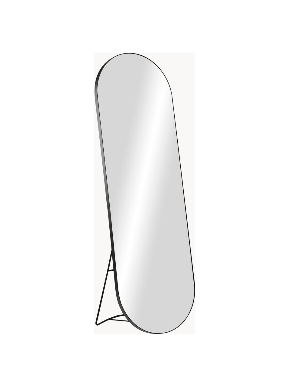 Miroir ovale sur pied Stano, Noir, larg. 55 x haut. 170 cm