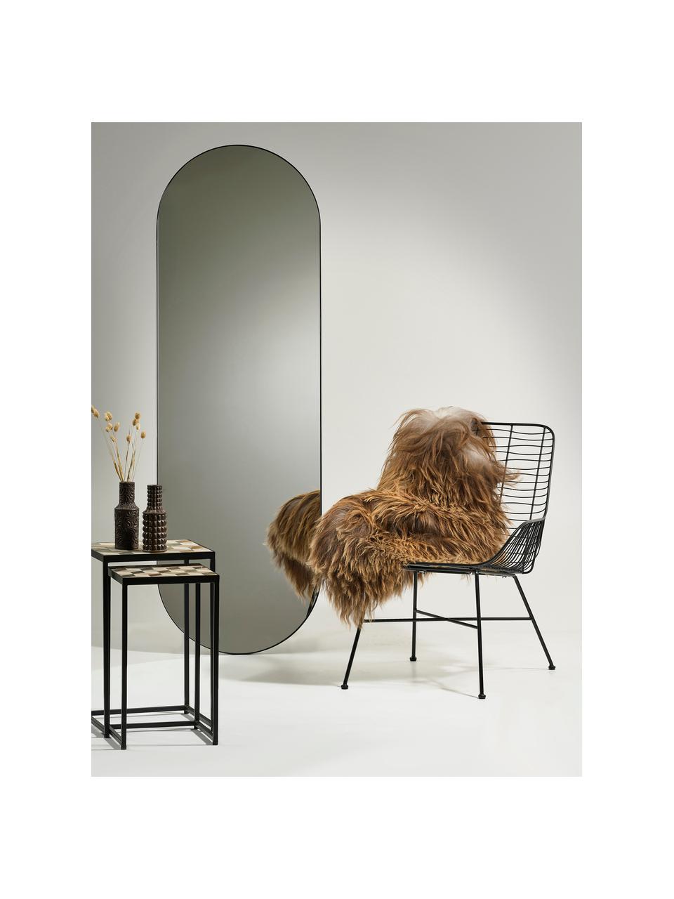 Miroir ovale sur pied Stano, Noir, larg. 55 x haut. 170 cm