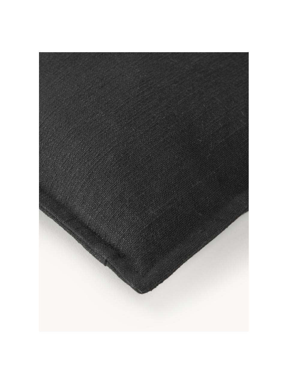 Funda de cojín de algodón Vicky, 100% algodón, Negro, An 50 x L 50 cm