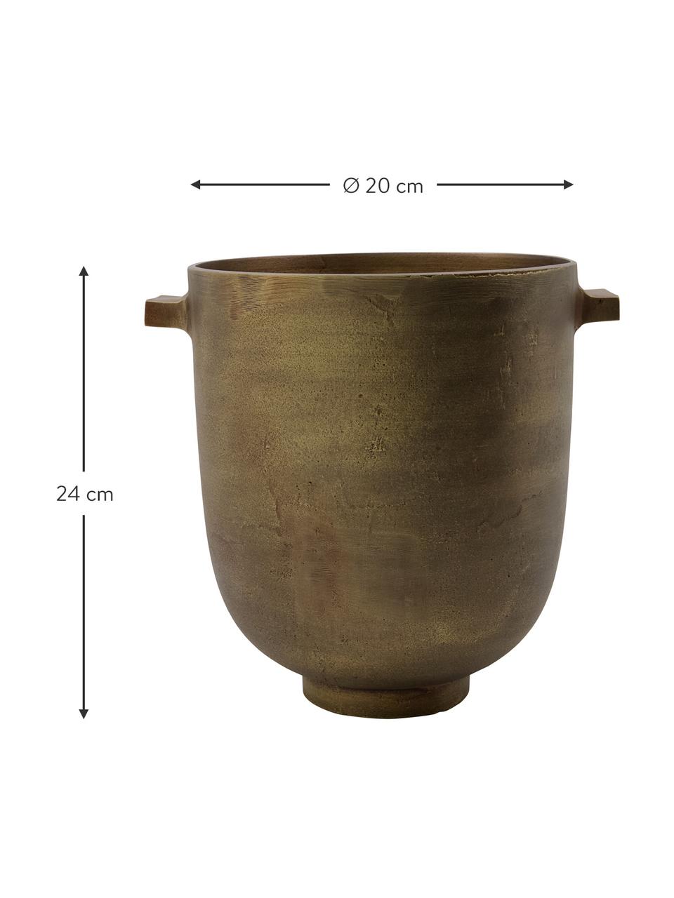Cache-pot en métal Foem, Métal, enduit, Couleur laitonnée, Ø 20 x haut. 24 cm
