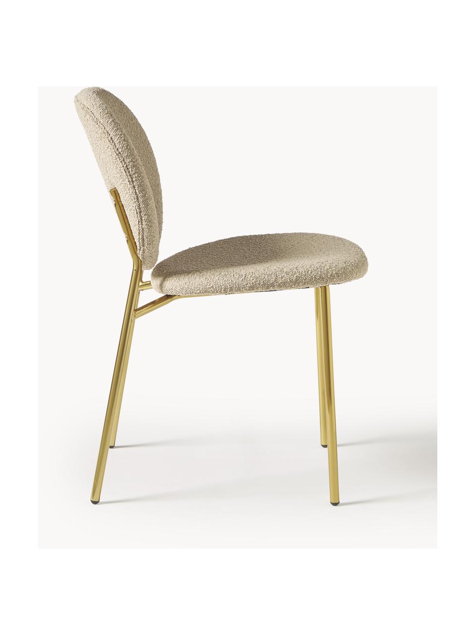 Buklé stoličky Ulrica, 2 ks, Buklé svetlobéžová, odtiene zlatej, Š 47 x H 61 cm